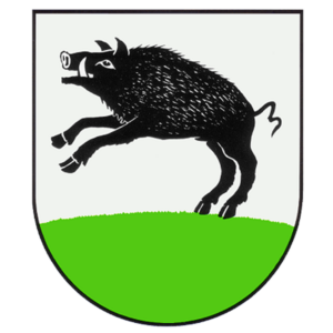 Springender Eber auf grünem Gras - Wappen des Ortsteils Vorsfelde in Wolfsburg